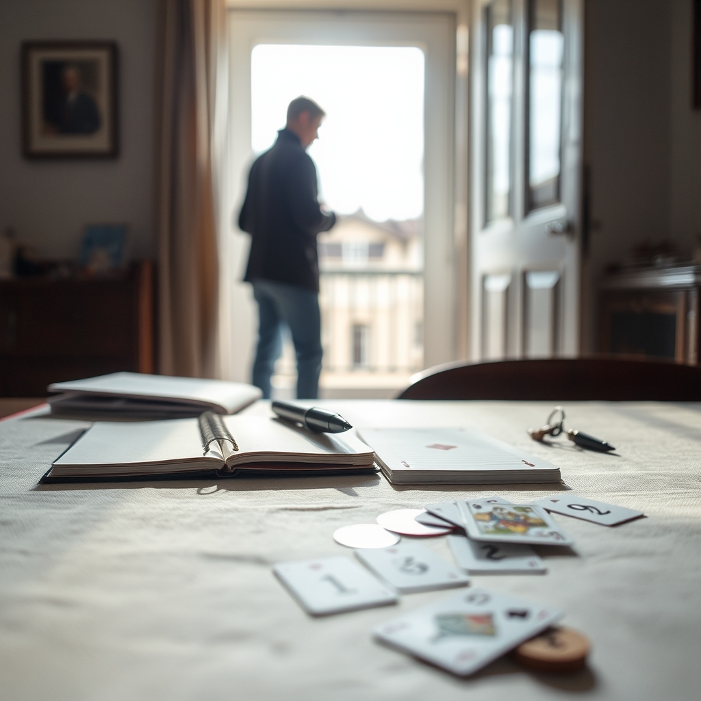 A person sitting by a window, reflecting on a notebook with a contemplative expression, symbolizing personal reflection and choice.