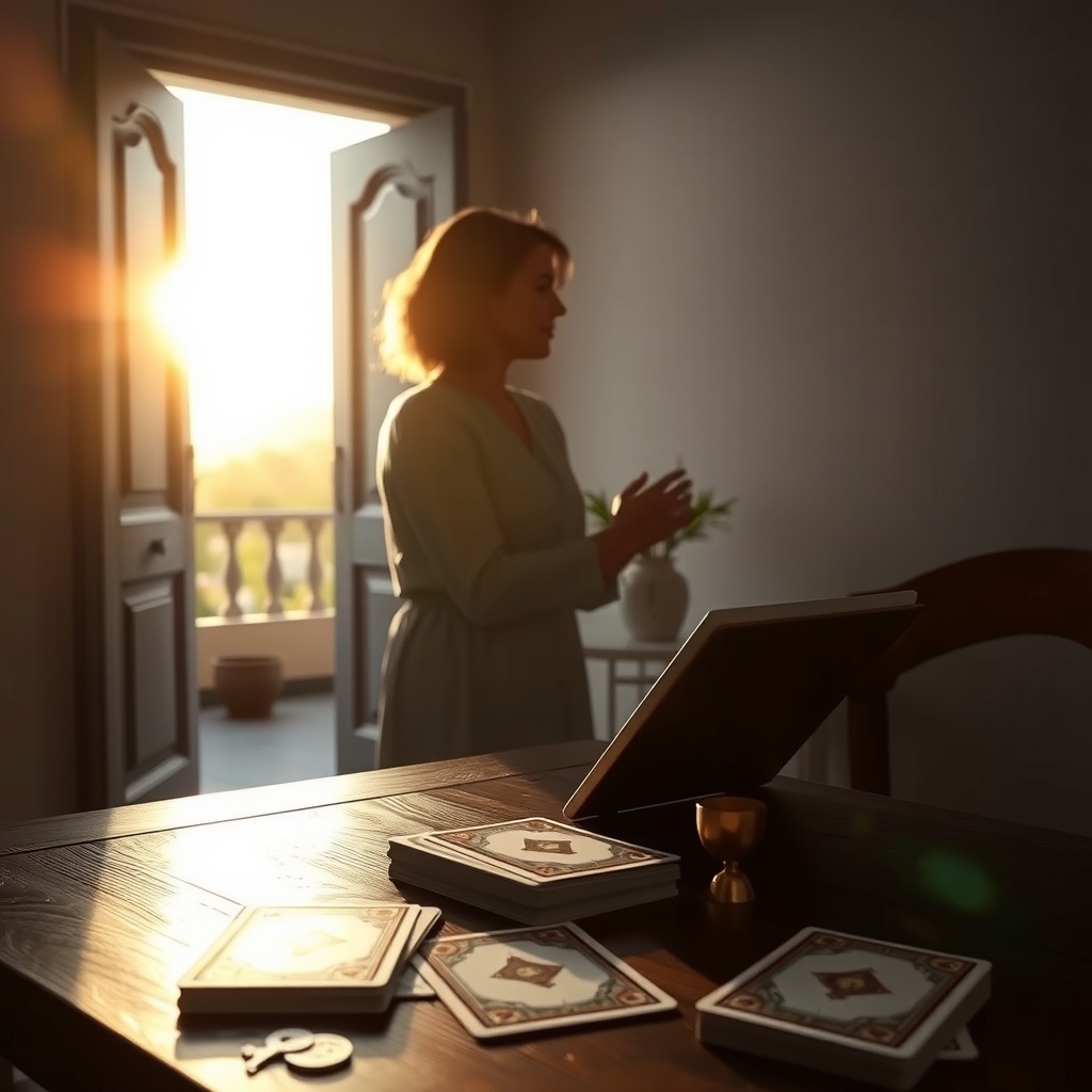A person sitting by a window, looking at a notebook with a contemplative expression, symbolizing reflection and choice.